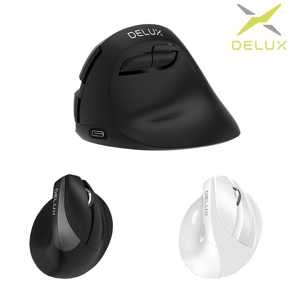 DeLUX M618mini 雙模垂直靜音光學滑鼠 無側燈 辦公滑鼠 人體工學 手腕舒適