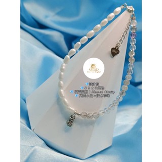 💎設計款💎Ｓ９２５銀飾💎 福靈圓願｜Blessed Clarity 閃靈水晶 × 淡水珍珠💎水晶手鍊｜生命靈數💎