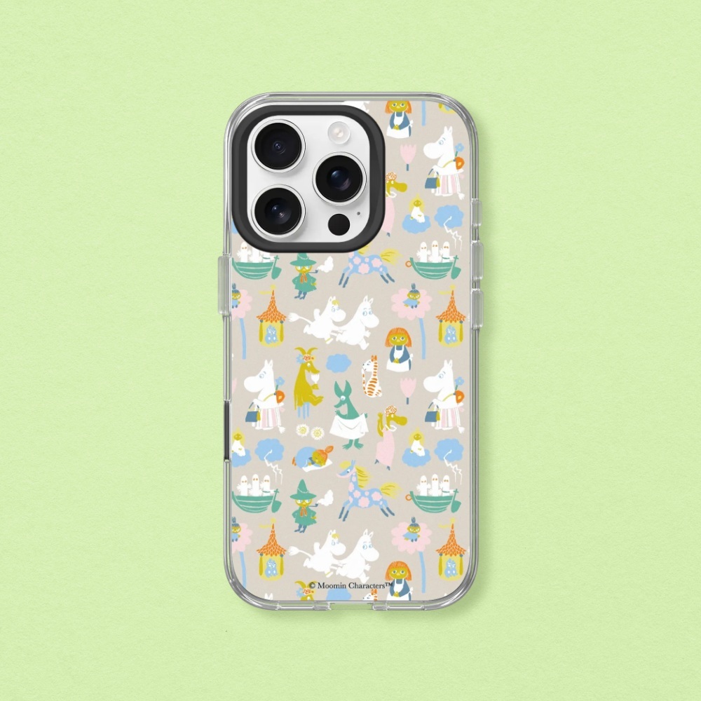 犀牛盾 適用iPhone Clear MagSafe兼容 抗黃化透明防摔磁吸手機殼∣姆明Moomin/村莊大小事