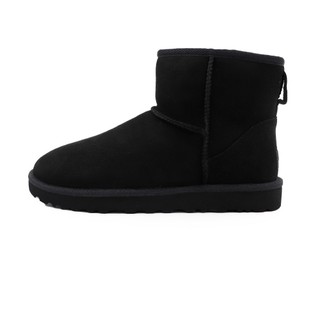 UGG Classic Mini II 黑 休閒 麂皮 秋冬 雪靴 女款 J3209【新竹皇家UG1016222BLK】