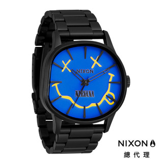 NIXON SENTRY SS 超脫樂團 聯名款 限量色 電光藍 經典笑臉 男錶 手錶 石英錶 A1417-5367