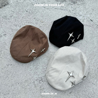 𝐳𝐨𝐨𝐦 ✦｜Starburst Flat Cap 復古星芒報童帽3 colors