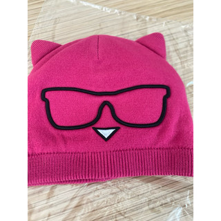 karl lagerfeld老佛爺 粉色貓咪毛帽