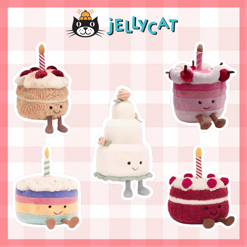 🇬🇧英國 Jellycat 🔥蛋糕系列 生日禮物 玩偶 娃娃 可愛 三層 櫻桃 毛絨玩具 安撫 公仔 草莓