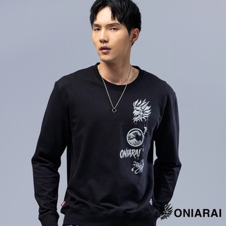 BLUE WAY 鬼洗 ONIARAI - 男款 粋文化針織大學長TEE(黑)