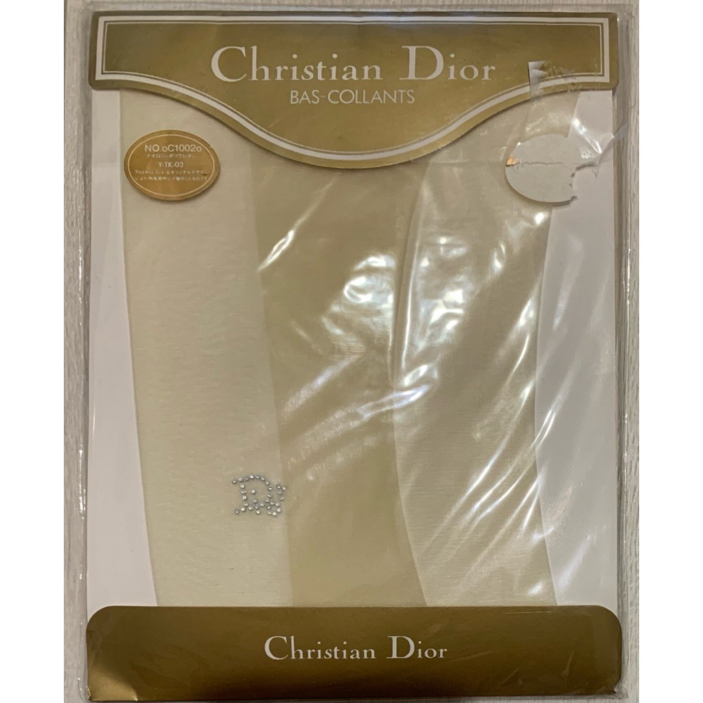 空姐不私藏❤️Christian Dior 經典Dior 晶亮水鑽 奶油色 彈性絲襪 褲襪 美腿 優雅 性感 日本製
