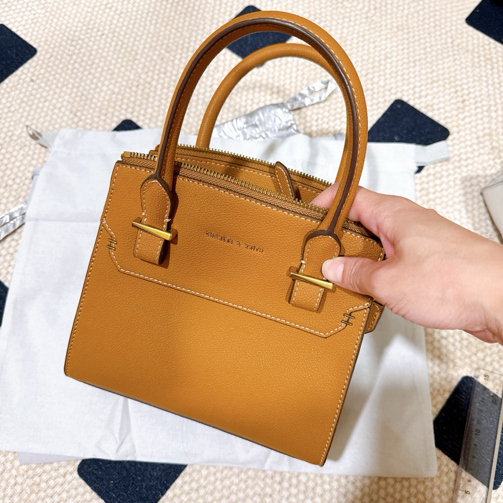 CHARLES & KEITH｜小CK｜Temmie拉鍊托特包 ｜太妃糖