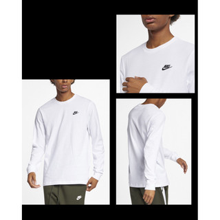 【哈林體育】NIKE 上衣 男款 長袖上衣 運動 AS M NSW CLUB TEE LS 白 AR5194-100