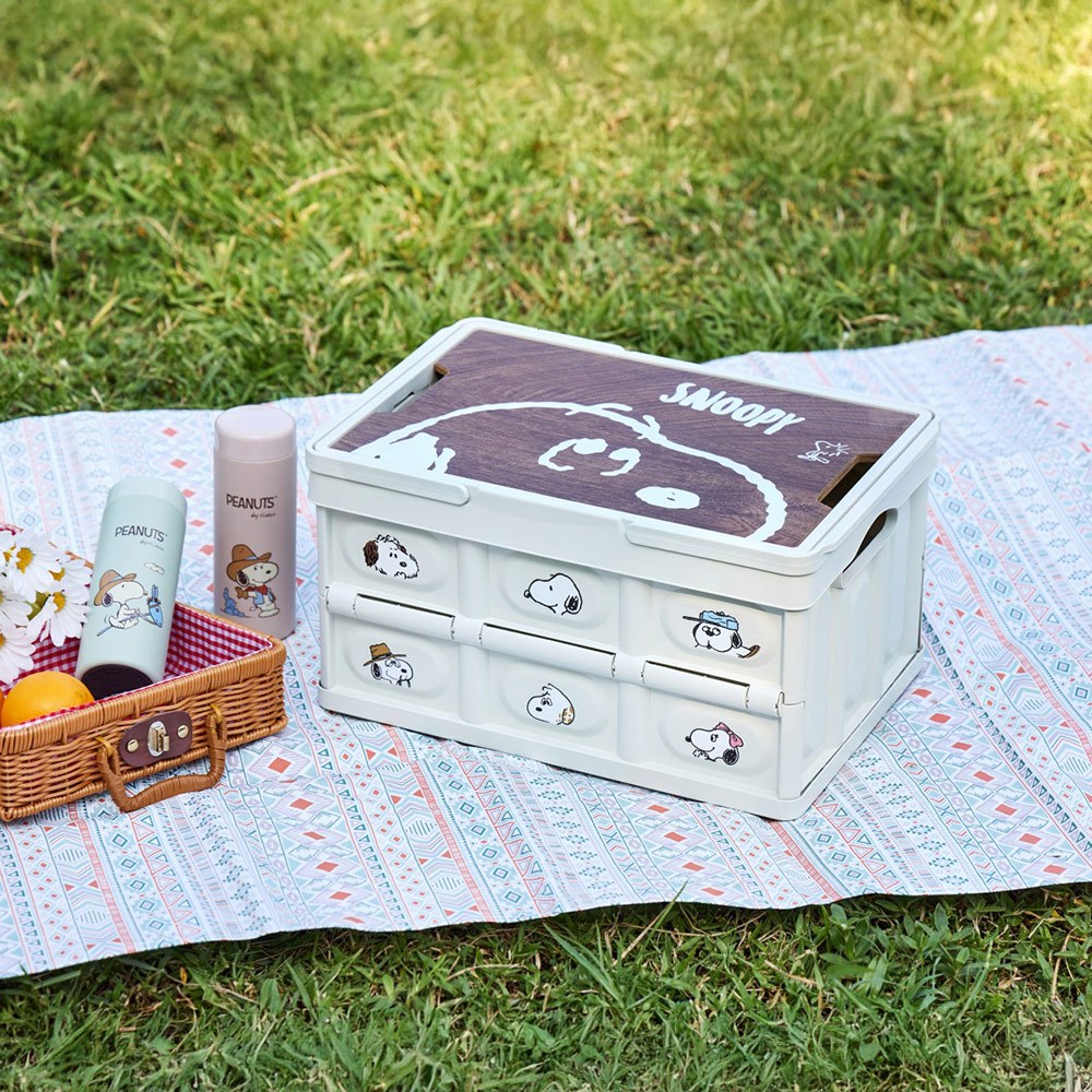 【Black HAMMER 官方直營】史努比手提折疊收納箱20L/露營用/收玩具