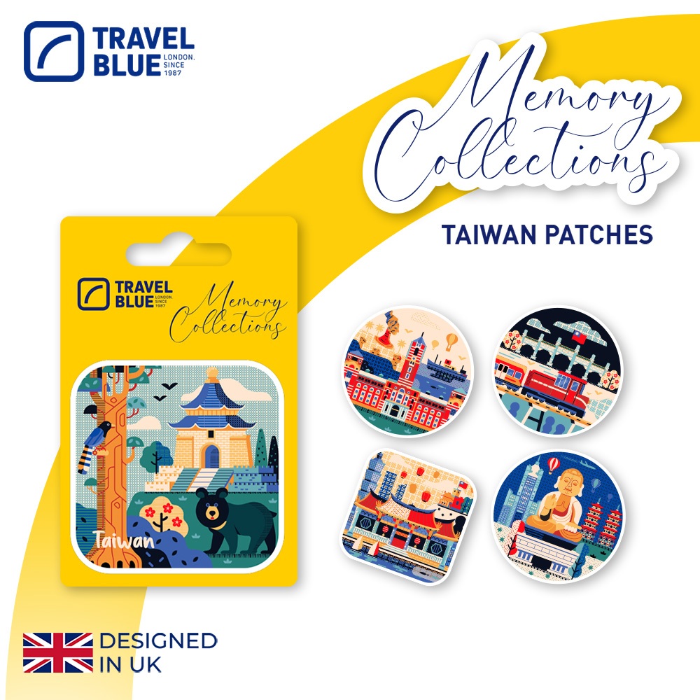 【Travel Blue 藍旅】 台灣款/世界款布貼章_紀念品、台灣紀念品、台灣黑熊、總統府、八卦山、行天宮、西班牙