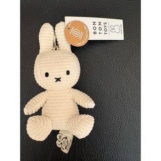 ［全新］正版BON TON TOYS Miffy 米菲兔ECO燈芯絨鑰匙圈/白-10cm