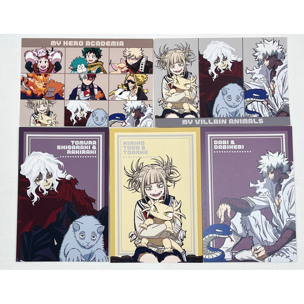 [我的英雄學院] BONES限定 和動物一起特典 明信片（死柄木/渡我/荼毘/綠谷/爆豪/轟焦凍/麗日/歐爾麥特/安德瓦