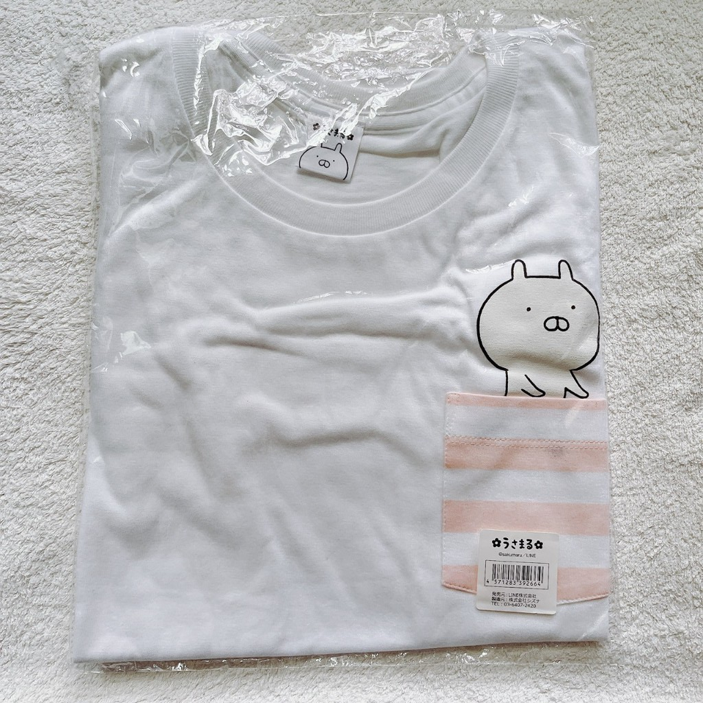 🐰 【全新正版】 Usamaru日本兔丸 TEE｜粉條口袋款｜S號 絕版短袖上衣T恤 usamaru