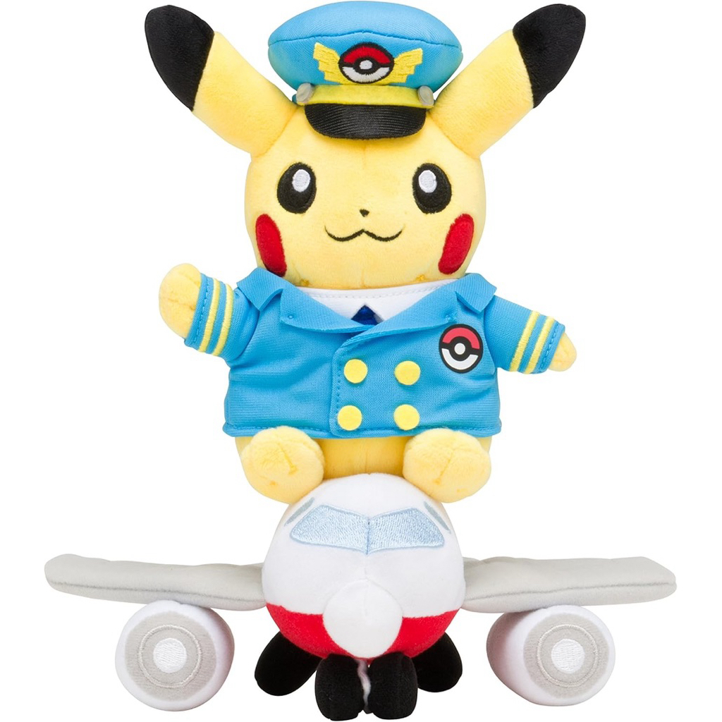🔥正版 日本親帶🔥日本寶可夢中心 飛機皮卡丘娃娃 機長皮卡丘娃娃 羽田機場 機長皮卡丘 空姐皮卡丘 皮卡丘吊飾 日本限定