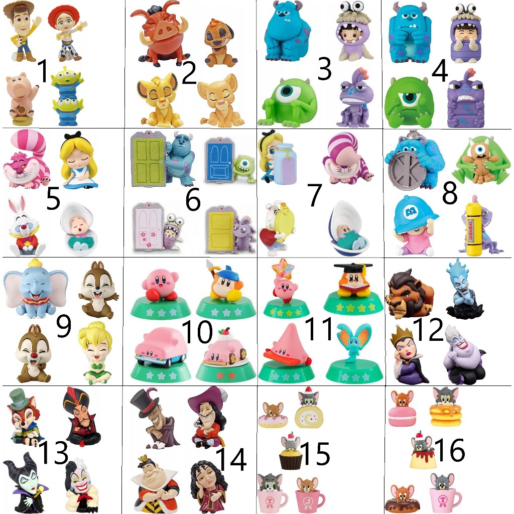 迪士尼反派倚肩公仔 愛麗絲夢遊仙境躲貓貓公仔 怪獸電力公司躲貓貓公仔 怪獸電力公司探頭公仔 星之卡比探索發現遊戲角色公仔