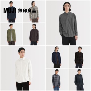 【MUJI 無印良品】男雙面起毛法蘭絨長袖襯衫