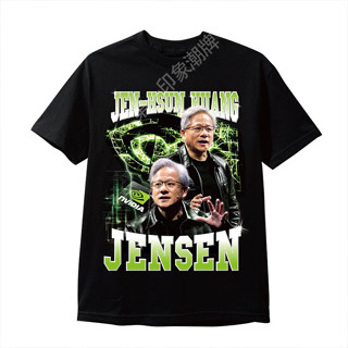 JENSEN 黃仁勳 輝達NVIDIA 企業家for sure 潮牌印花短T 日系 寬鬆 短袖T恤 情侶t 大尺碼 印花