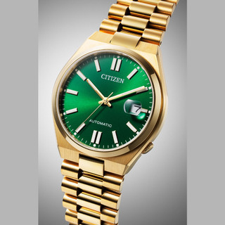 CITIZEN 星辰 Mechanical 青春撞色 不鏽鋼紳士機械錶-金綠 NJ0152-51X