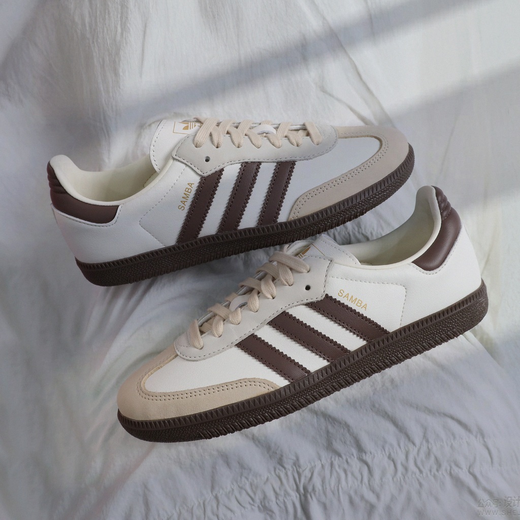 adidas 休閒鞋 Samba OG W 女鞋 米白 棕 德訓鞋 復古 愛迪達 [ACS] JR8842