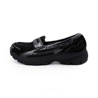 Skechers VAR City 黑 皮革 套入式 休閒鞋 女款 J3242【新竹皇家159305BBK】