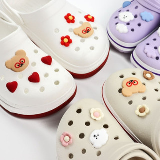 🇰🇷 韓國KKOBA 現貨 TETEUM 眼鏡小熊 ver.2 鞋釦 愛心 花花 CROCS 洞洞鞋釦 韓國文創 眼鏡熊