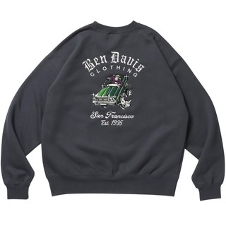 BEN DAVIS 25780057-02 LOWRIDE EMB SWEATSHIRT 大學T (碳灰色) 化學原宿