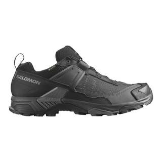 Salomon 男 X ULTRA 5 Goretex 低筒登山鞋 寬楦 黑/瀝灰/堡巖灰-L47727400