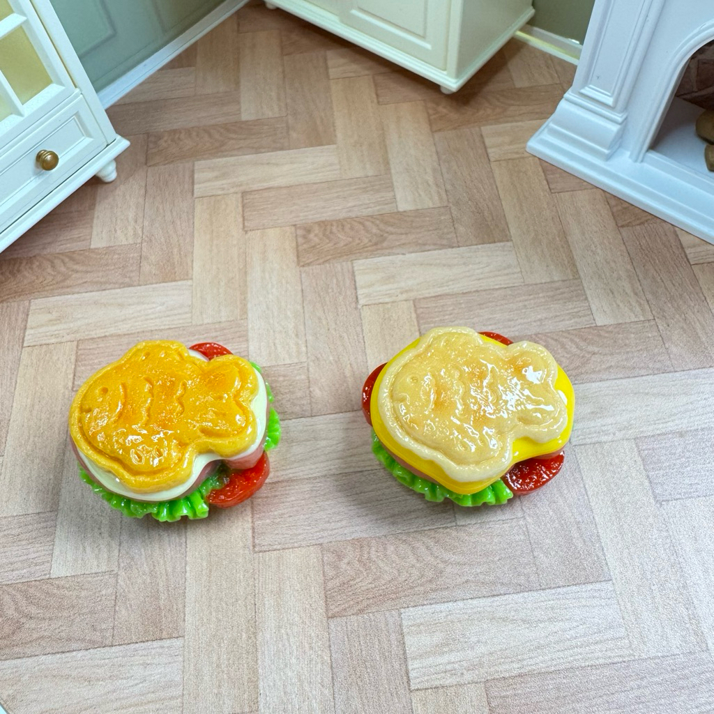 七七創意diy 鯛魚燒漢堡～訂製款 樹酯配件/奶油膠/食玩