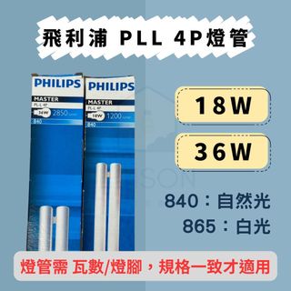 PHILIPS 飛利浦 PL-L 4P 18W 36W 865 840 燈管