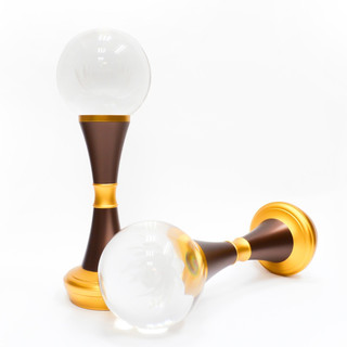 【新韻傳音】31cm水晶球蓮花供燈2入組(LED供燈 蓮花燈 法會供燈 佛堂供佛燈 環保供燈/D431)