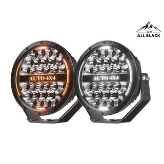 黑四驅ALL BLACK - 9吋150W 圓形LED越野燈 帶背景光
