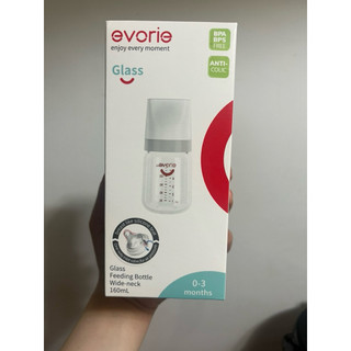 evorie-新生兒防脹氣寬口160mL 0-3個月，贈母乳袋
