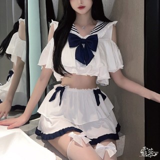 學生服 日系套裝 蛋糕裙 水手制服 角色扮演 露肩上衣 情趣衣服 短裙 G030