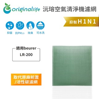 沅瑢 適用德國博依beurer： LR-200 長效可水洗 空氣清淨機濾網 抗病毒 可替代活性炭濾網