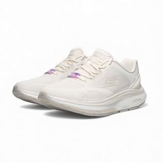 SKECHERS 健走鞋 DISTANCE WALKER 米白 碳板 回彈 女 125137WNAT