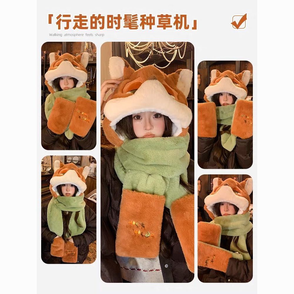 🔥臺灣出貨🔥免運⚡動物方城市 尼克朱迪玩偶毛絨帽 冬季保暖毛絨 拍照神器  保暖雷鋒帽 尼克茱蒂周邊 互換禮物