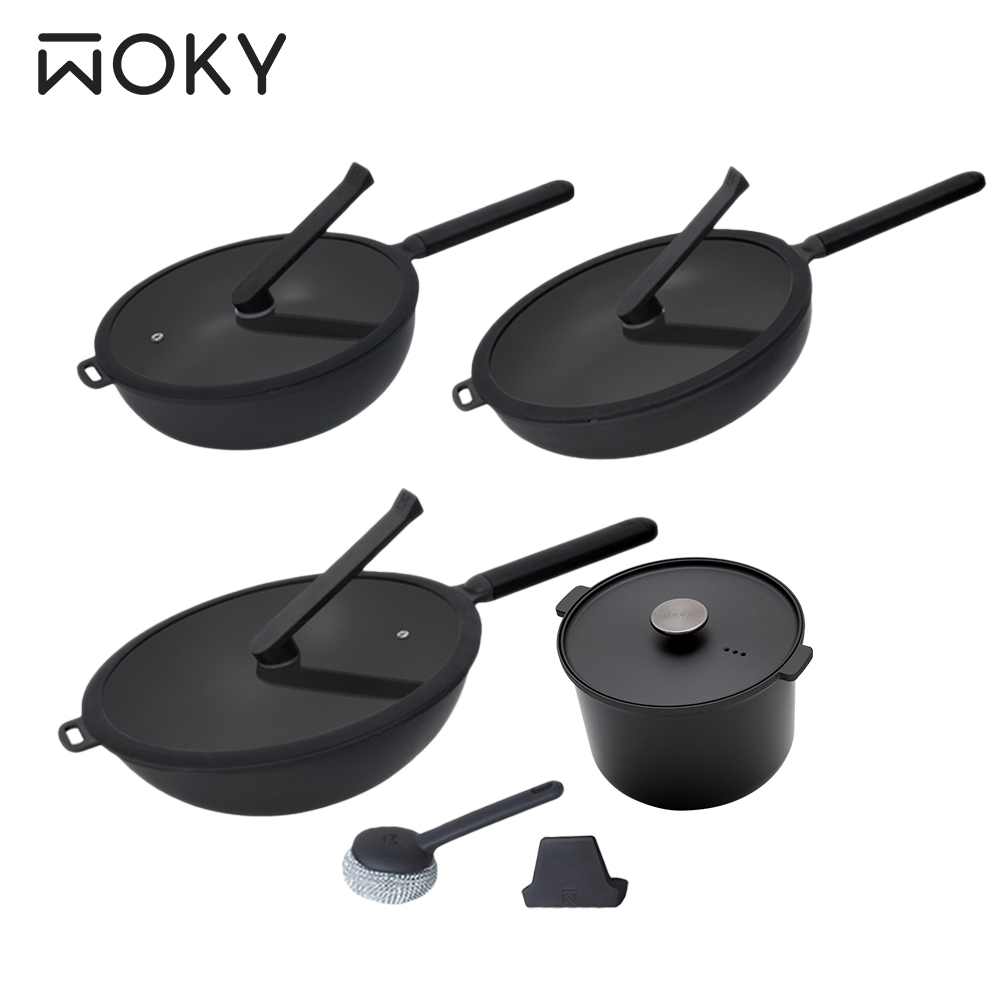 【WOKY 沃廚】恰恰鍋26CM深煎鍋、28CM平煎、28CM淺煎鍋、32CM炒鍋(台灣製無塗層)