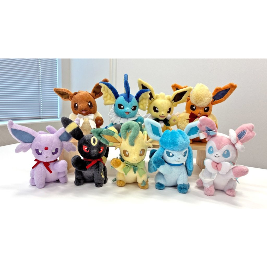 【日本中心限定】現貨 日版 伊布 家族 雷火伊布水伊布 太陽伊布 月亮伊布 葉伊布 冰伊布 仙子伊布 緞帶 布偶 寶可夢