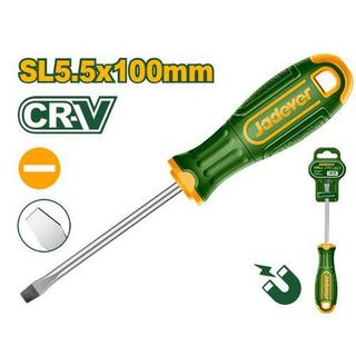 JADEVER一字起子附磁 SL5.5x100mm(JDSD1254)