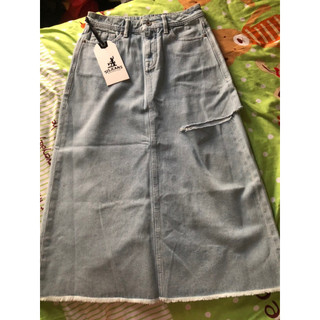 全新吊牌SISJEANS專櫃品牌時尚刷破牛仔長裙