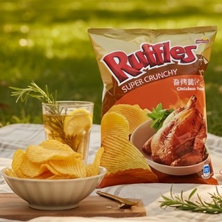 樂事Ruffles波樂 雞汁口味厚切洋芋片 580公克 家庭包 餅乾 樂事 樂事洋芋片 洋芋片 薯片 餅乾 健康本味