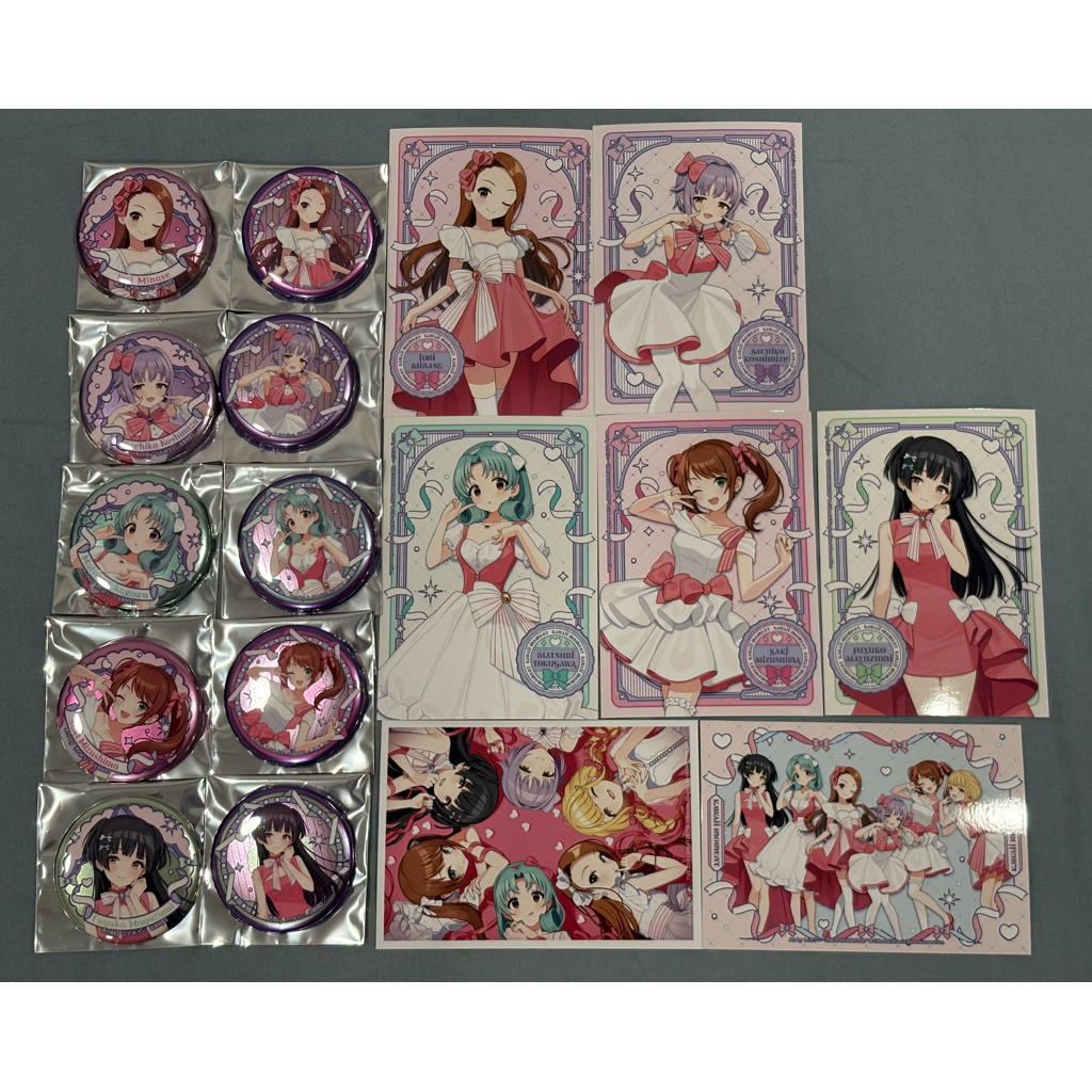 偶像大師系列　しぐれうい 時雨羽衣合作 徽章 寫真卡（水瀨伊織/輿水幸子/德川茉莉/水嶋咲/黛冬優子/藤田ことね）