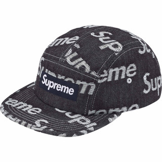 Supreme 25FW 秋冬 Jacquard Logos Denim Camp Cap 滿版 單寧 帽子