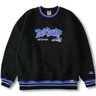 BEN DAVIS 24780067-01 SPRAY ART TRIM CREW 大學T (黑色) 化學原宿