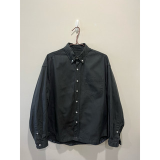 （JKS購買 近全新）Woven Twill Fabric Shirts 梭織斜紋 布 碳灰長袖襯衫 M號