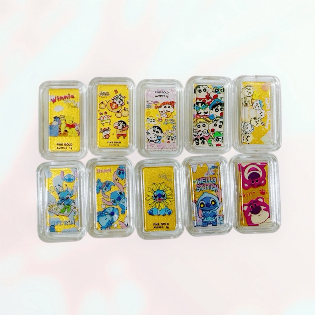金大囍銀樓現貨免運純金9999小金條1克0.27錢正反面可爱卡通收藏金條收藏投資首選
