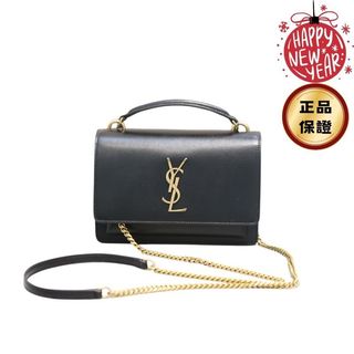 Saint Laurent 533026 YSL 光滑小牛皮 Sunset WOC 金鍊包 黑色