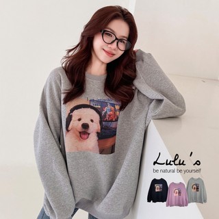 LULUS/現貨66折/電動宅男小狗寬鬆大學TEE３色【A01251138】260114 寬T 可愛動物T