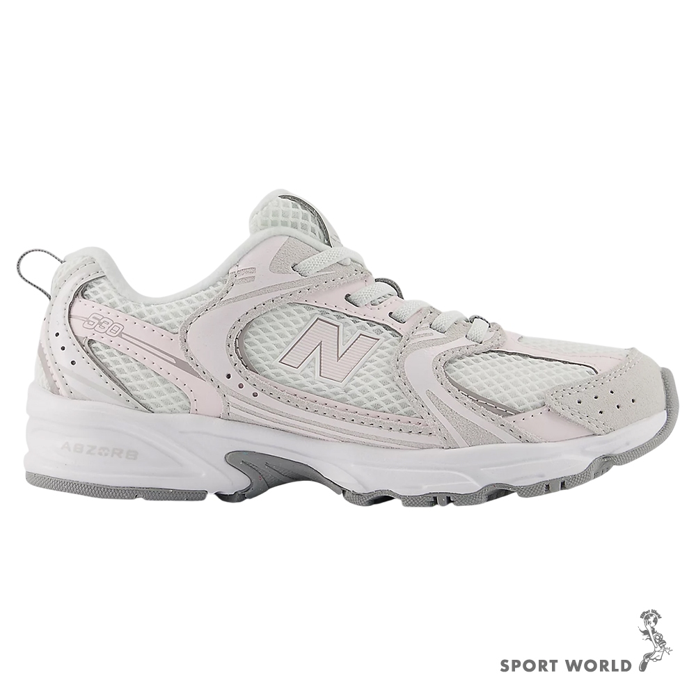 New Balance 530 休閒鞋 中童鞋 彈性鞋帶 免綁帶 白粉【運動世界】P5304AU-W