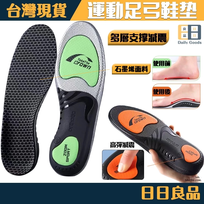 【隔日到貨⚡】足弓支撐鞋墊 專業運動鞋墊  緩震回彈鞋墊 石墨烯防臭 高弹支撑鞋墊 減震舒適防滑 运动鞋墊 足弓鞋墊